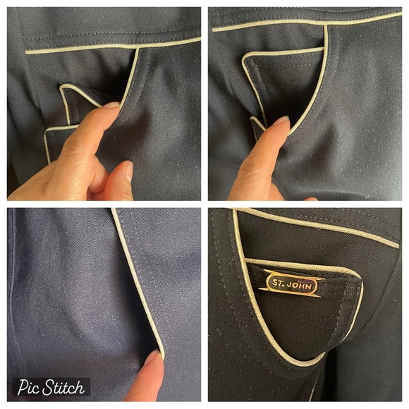 St. John sport by Marie grey navy blue jacket size M - Picture 15 of 16